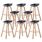 Industrial Armless Backrest Counter Stool Iron Bar Stool with Acrylic Seat for Cafe Black 8 Piece Set Clearhalo 'Bar Furniture' 'Bar Stools' 'bar_stools' 'furn' 'furn_bar_stools' 'Furniture' 'Kitchen & Dining Furniture' 6594616