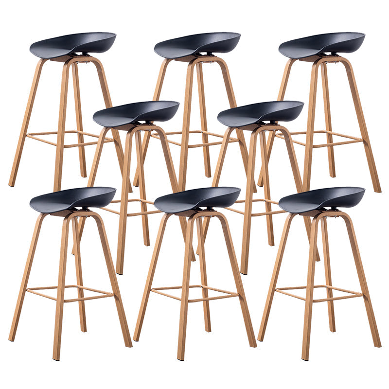 Industrial Armless Backrest Counter Stool Iron Bar Stool with Acrylic Seat for Cafe Black 8 Piece Set Clearhalo 'Bar Furniture' 'Bar Stools' 'bar_stools' 'furn' 'furn_bar_stools' 'Furniture' 'Kitchen & Dining Furniture' 6594616
