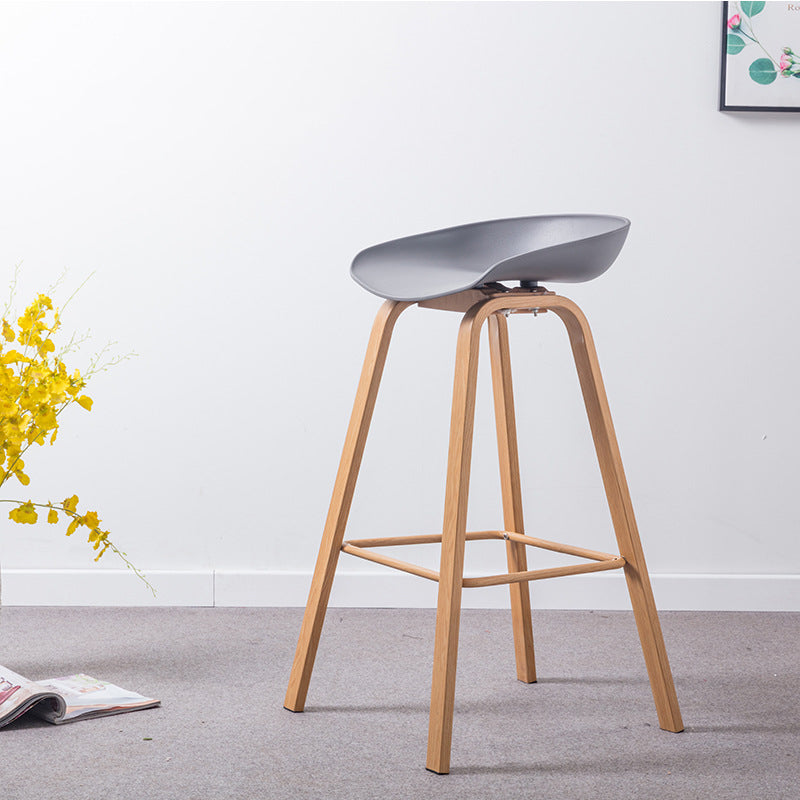 Industrial Armless Backrest Counter Stool Iron Bar Stool with Acrylic Seat for Cafe Dark Gray 1 Piece Clearhalo 'Bar Furniture' 'Bar Stools' 'bar_stools' 'furn' 'furn_bar_stools' 'Furniture' 'Kitchen & Dining Furniture' 6594618