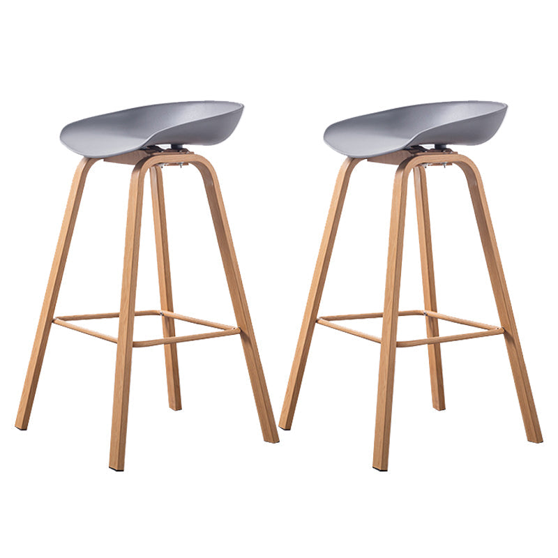 Industrial Armless Backrest Counter Stool Iron Bar Stool with Acrylic Seat for Cafe Dark Gray 2 Piece Set Clearhalo 'Bar Furniture' 'Bar Stools' 'bar_stools' 'furn' 'furn_bar_stools' 'Furniture' 'Kitchen & Dining Furniture' 6594620
