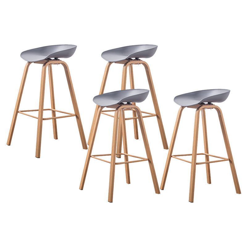 Industrial Armless Backrest Counter Stool Iron Bar Stool with Acrylic Seat for Cafe Dark Gray 4 Piece Set Clearhalo 'Bar Furniture' 'Bar Stools' 'bar_stools' 'furn' 'furn_bar_stools' 'Furniture' 'Kitchen & Dining Furniture' 6594623