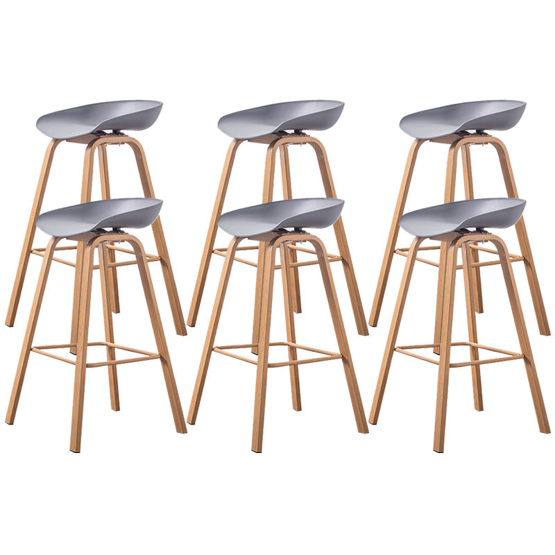 Industrial Armless Backrest Counter Stool Iron Bar Stool with Acrylic Seat for Cafe Dark Gray 6 Piece Set Clearhalo 'Bar Furniture' 'Bar Stools' 'bar_stools' 'furn' 'furn_bar_stools' 'Furniture' 'Kitchen & Dining Furniture' 6594624