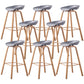 Industrial Armless Backrest Counter Stool Iron Bar Stool with Acrylic Seat for Cafe Dark Gray 8 Piece Set Clearhalo 'Bar Furniture' 'Bar Stools' 'bar_stools' 'furn' 'furn_bar_stools' 'Furniture' 'Kitchen & Dining Furniture' 6594627