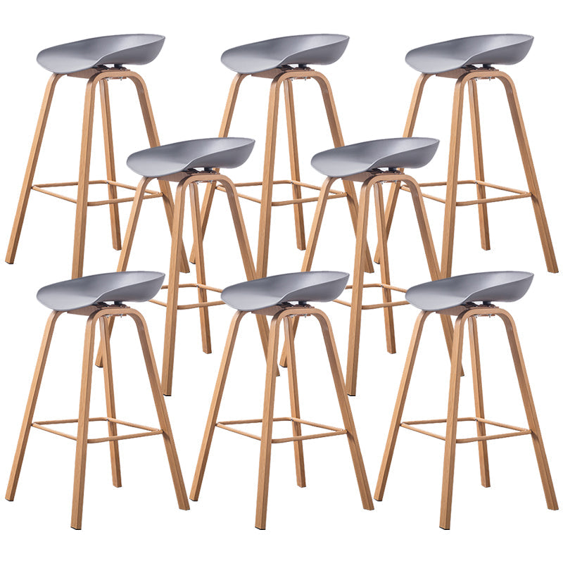 Industrial Armless Backrest Counter Stool Iron Bar Stool with Acrylic Seat for Cafe Dark Gray 8 Piece Set Clearhalo 'Bar Furniture' 'Bar Stools' 'bar_stools' 'furn' 'furn_bar_stools' 'Furniture' 'Kitchen & Dining Furniture' 6594627