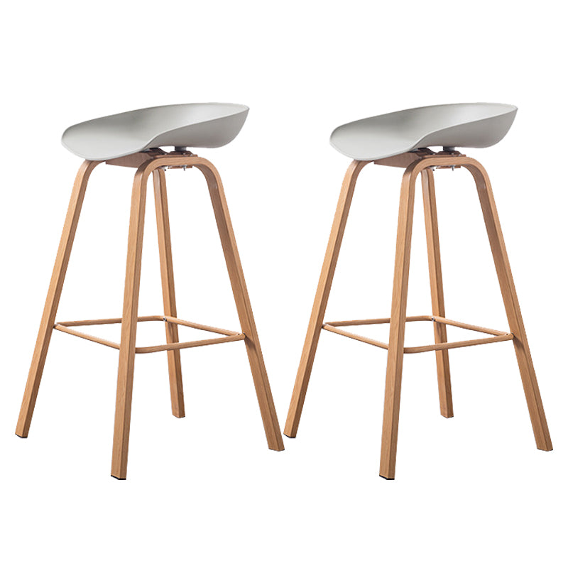 Industrial Armless Backrest Counter Stool Iron Bar Stool with Acrylic Seat for Cafe Light Gray 2 Piece Set Clearhalo 'Bar Furniture' 'Bar Stools' 'bar_stools' 'furn' 'furn_bar_stools' 'Furniture' 'Kitchen & Dining Furniture' 6594631