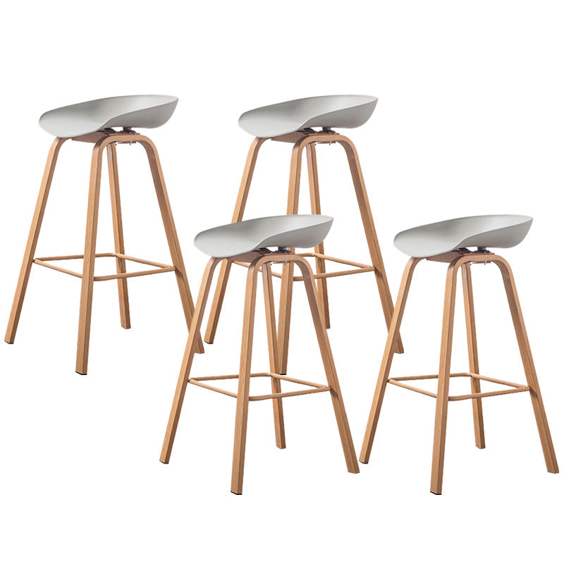 Industrial Armless Backrest Counter Stool Iron Bar Stool with Acrylic Seat for Cafe Light Gray 4 Piece Set Clearhalo 'Bar Furniture' 'Bar Stools' 'bar_stools' 'furn' 'furn_bar_stools' 'Furniture' 'Kitchen & Dining Furniture' 6594632