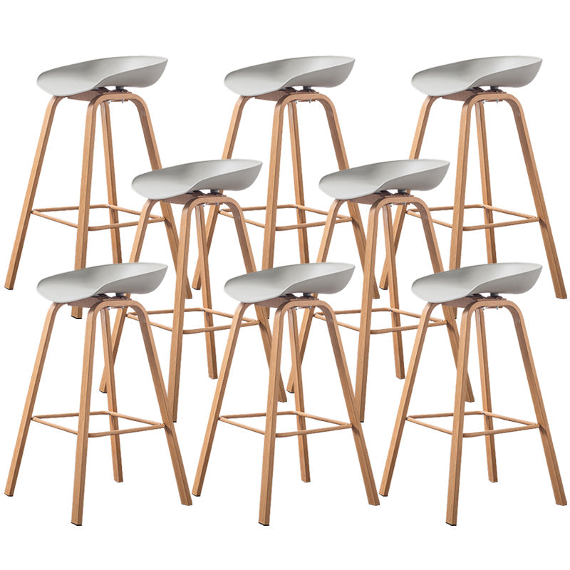 Industrial Armless Backrest Counter Stool Iron Bar Stool with Acrylic Seat for Cafe Light Gray 8 Piece Set Clearhalo 'Bar Furniture' 'Bar Stools' 'bar_stools' 'furn' 'furn_bar_stools' 'Furniture' 'Kitchen & Dining Furniture' 6594635