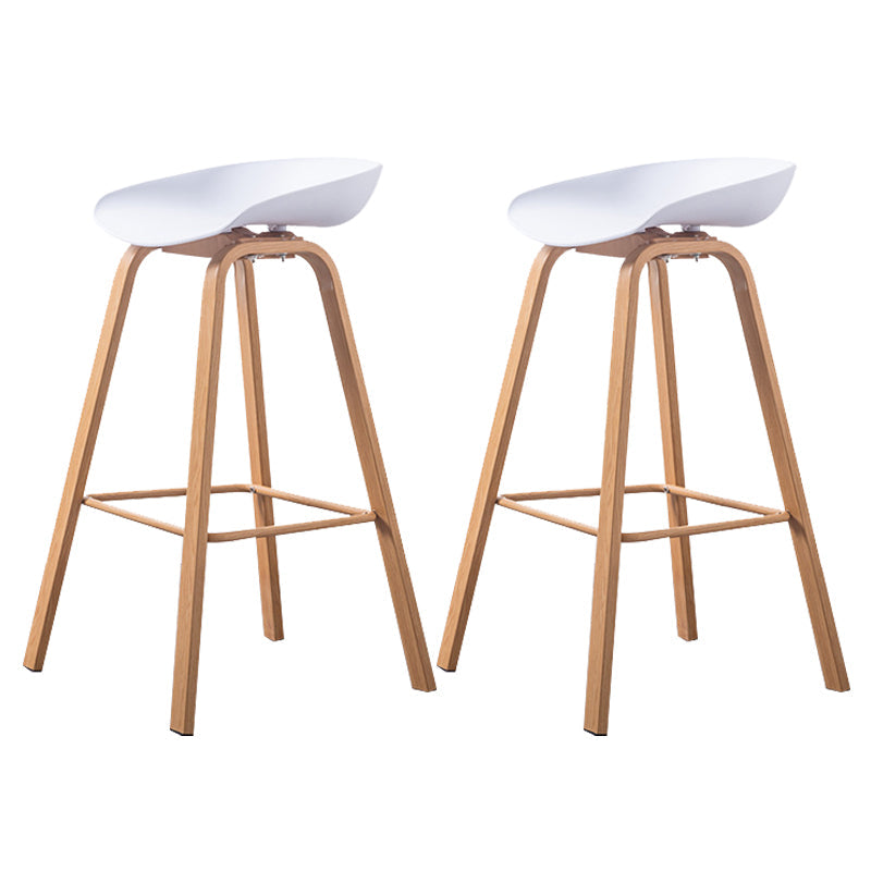 Industrial Armless Backrest Counter Stool Iron Bar Stool with Acrylic Seat for Cafe White 2 Piece Set Clearhalo 'Bar Furniture' 'Bar Stools' 'bar_stools' 'furn' 'furn_bar_stools' 'Furniture' 'Kitchen & Dining Furniture' 6594637