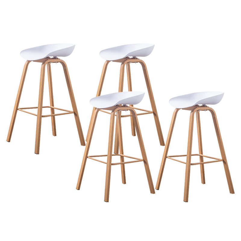 Industrial Armless Backrest Counter Stool Iron Bar Stool with Acrylic Seat for Cafe White 4 Piece Set Clearhalo 'Bar Furniture' 'Bar Stools' 'bar_stools' 'furn' 'furn_bar_stools' 'Furniture' 'Kitchen & Dining Furniture' 6594638