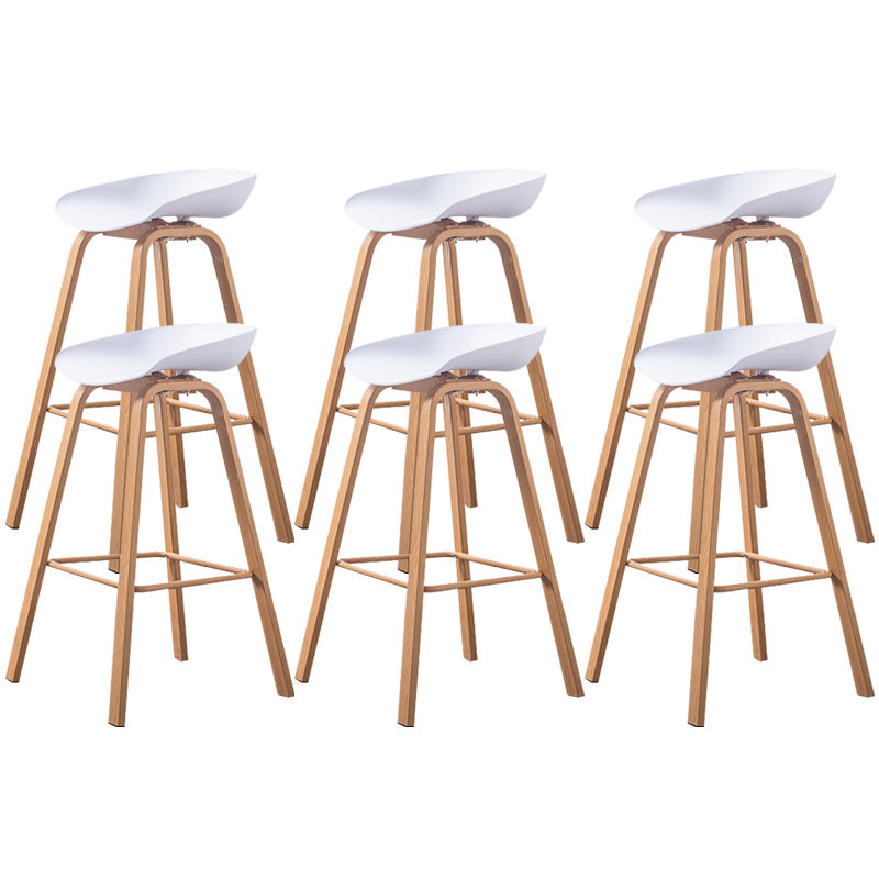 Industrial Armless Backrest Counter Stool Iron Bar Stool with Acrylic Seat for Cafe White 6 Piece Set Clearhalo 'Bar Furniture' 'Bar Stools' 'bar_stools' 'furn' 'furn_bar_stools' 'Furniture' 'Kitchen & Dining Furniture' 6594639