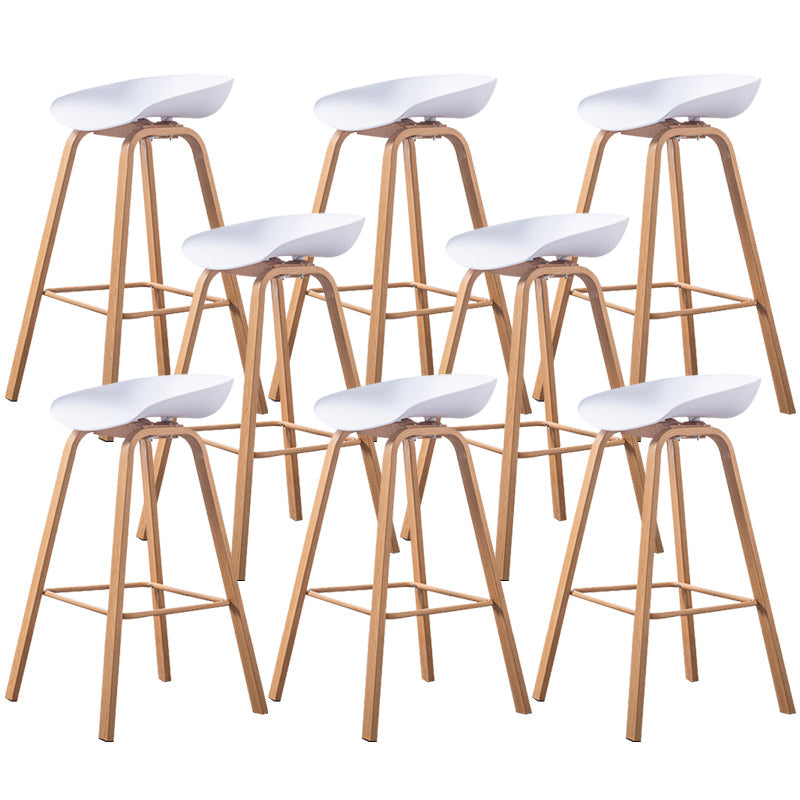 Industrial Armless Backrest Counter Stool Iron Bar Stool with Acrylic Seat for Cafe White 8 Piece Set Clearhalo 'Bar Furniture' 'Bar Stools' 'bar_stools' 'furn' 'furn_bar_stools' 'Furniture' 'Kitchen & Dining Furniture' 6594640