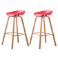 Industrial Armless Backrest Counter Stool Iron Bar Stool with Acrylic Seat for Cafe Red 2 Piece Set Clearhalo 'Bar Furniture' 'Bar Stools' 'bar_stools' 'furn' 'furn_bar_stools' 'Furniture' 'Kitchen & Dining Furniture' 6594642