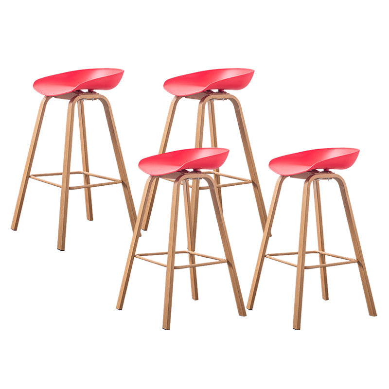 Industrial Armless Backrest Counter Stool Iron Bar Stool with Acrylic Seat for Cafe Red 4 Piece Set Clearhalo 'Bar Furniture' 'Bar Stools' 'bar_stools' 'furn' 'furn_bar_stools' 'Furniture' 'Kitchen & Dining Furniture' 6594643