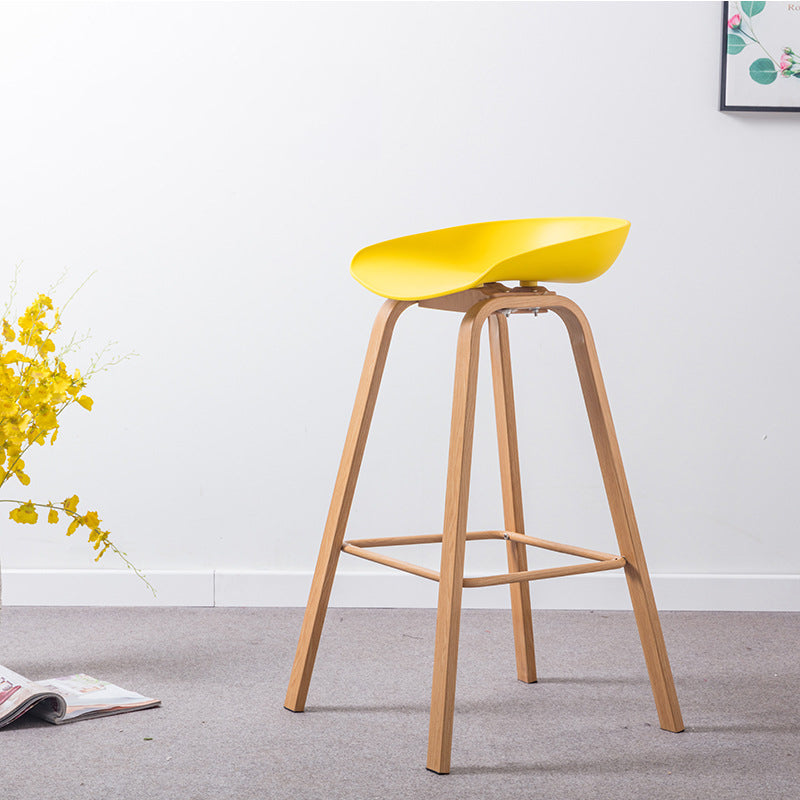 Industrial Armless Backrest Counter Stool Iron Bar Stool with Acrylic Seat for Cafe Yellow 1 Piece Clearhalo 'Bar Furniture' 'Bar Stools' 'bar_stools' 'furn' 'furn_bar_stools' 'Furniture' 'Kitchen & Dining Furniture' 6594646