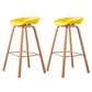 Industrial Armless Backrest Counter Stool Iron Bar Stool with Acrylic Seat for Cafe Yellow 2 Piece Set Clearhalo 'Bar Furniture' 'Bar Stools' 'bar_stools' 'furn' 'furn_bar_stools' 'Furniture' 'Kitchen & Dining Furniture' 6594647