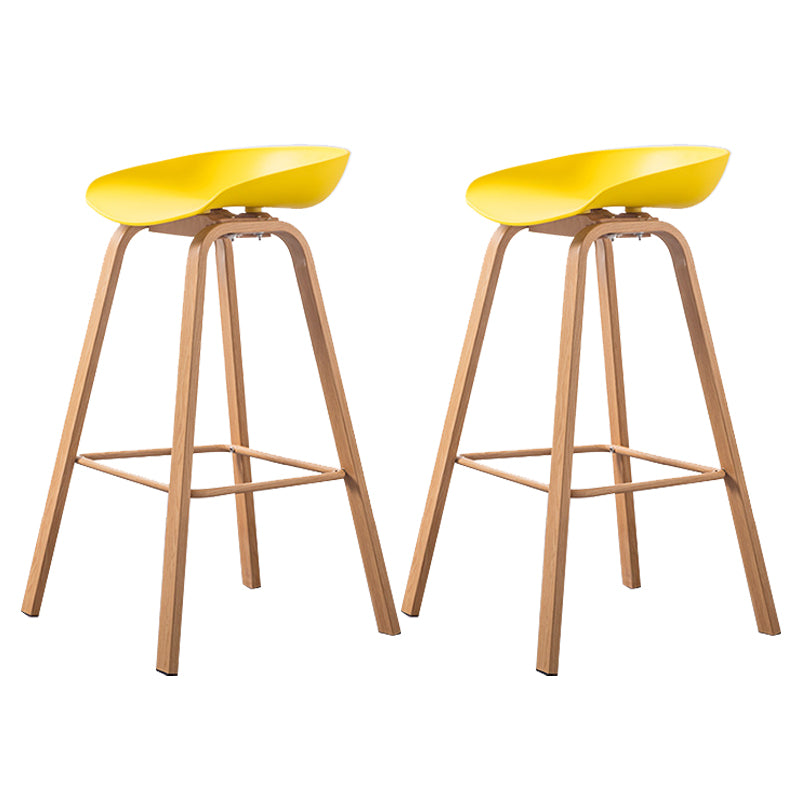 Industrial Armless Backrest Counter Stool Iron Bar Stool with Acrylic Seat for Cafe Yellow 2 Piece Set Clearhalo 'Bar Furniture' 'Bar Stools' 'bar_stools' 'furn' 'furn_bar_stools' 'Furniture' 'Kitchen & Dining Furniture' 6594647