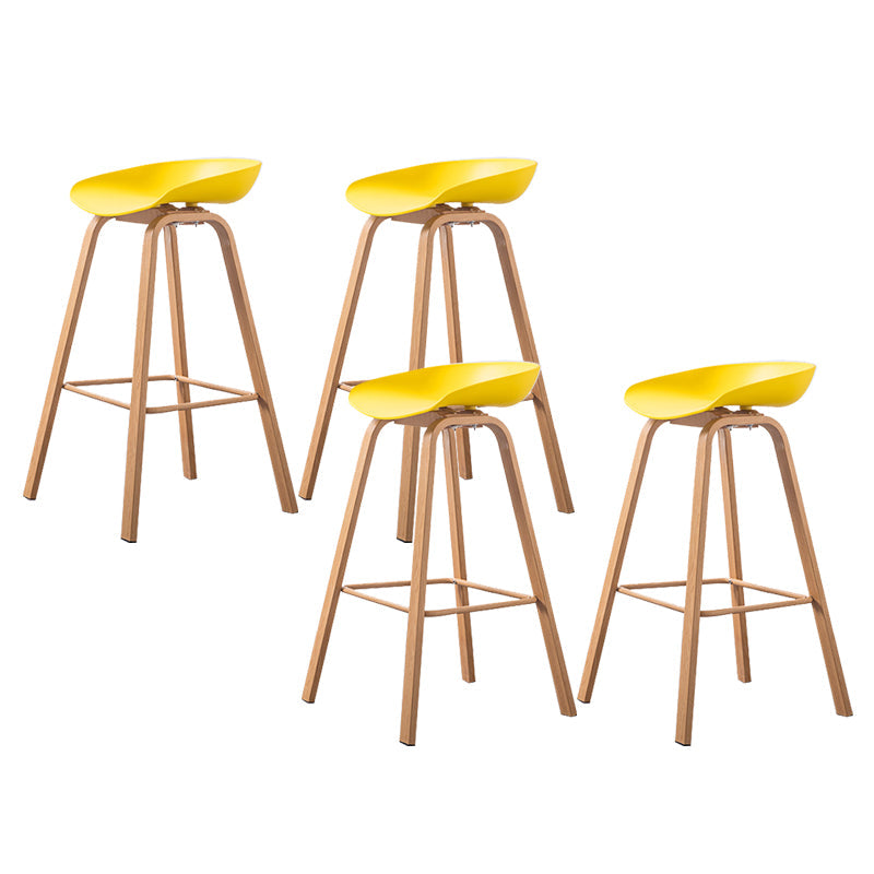 Industrial Armless Backrest Counter Stool Iron Bar Stool with Acrylic Seat for Cafe Yellow 4 Piece Set Clearhalo 'Bar Furniture' 'Bar Stools' 'bar_stools' 'furn' 'furn_bar_stools' 'Furniture' 'Kitchen & Dining Furniture' 6594648