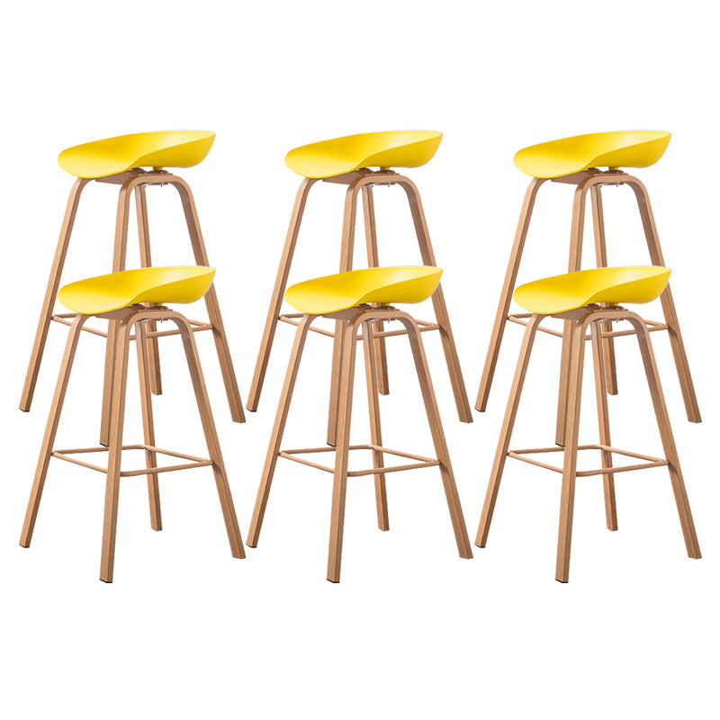 Industrial Armless Backrest Counter Stool Iron Bar Stool with Acrylic Seat for Cafe Yellow 6 Piece Set Clearhalo 'Bar Furniture' 'Bar Stools' 'bar_stools' 'furn' 'furn_bar_stools' 'Furniture' 'Kitchen & Dining Furniture' 6594649