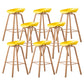 Industrial Armless Backrest Counter Stool Iron Bar Stool with Acrylic Seat for Cafe Yellow 8 Piece Set Clearhalo 'Bar Furniture' 'Bar Stools' 'bar_stools' 'furn' 'furn_bar_stools' 'Furniture' 'Kitchen & Dining Furniture' 6594650