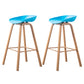 Industrial Armless Backrest Counter Stool Iron Bar Stool with Acrylic Seat for Cafe Blue 2 Piece Set Clearhalo 'Bar Furniture' 'Bar Stools' 'bar_stools' 'furn' 'furn_bar_stools' 'Furniture' 'Kitchen & Dining Furniture' 6594652