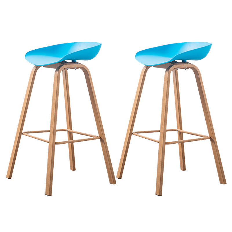Industrial Armless Backrest Counter Stool Iron Bar Stool with Acrylic Seat for Cafe Blue 2 Piece Set Clearhalo 'Bar Furniture' 'Bar Stools' 'bar_stools' 'furn' 'furn_bar_stools' 'Furniture' 'Kitchen & Dining Furniture' 6594652