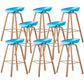 Industrial Armless Backrest Counter Stool Iron Bar Stool with Acrylic Seat for Cafe Blue 8 Piece Set Clearhalo 'Bar Furniture' 'Bar Stools' 'bar_stools' 'furn' 'furn_bar_stools' 'Furniture' 'Kitchen & Dining Furniture' 6594655
