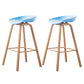 Industrial Armless Backrest Counter Stool Iron Bar Stool with Acrylic Seat for Cafe Light Blue 2 Piece Set Clearhalo 'Bar Furniture' 'Bar Stools' 'bar_stools' 'furn' 'furn_bar_stools' 'Furniture' 'Kitchen & Dining Furniture' 6594657