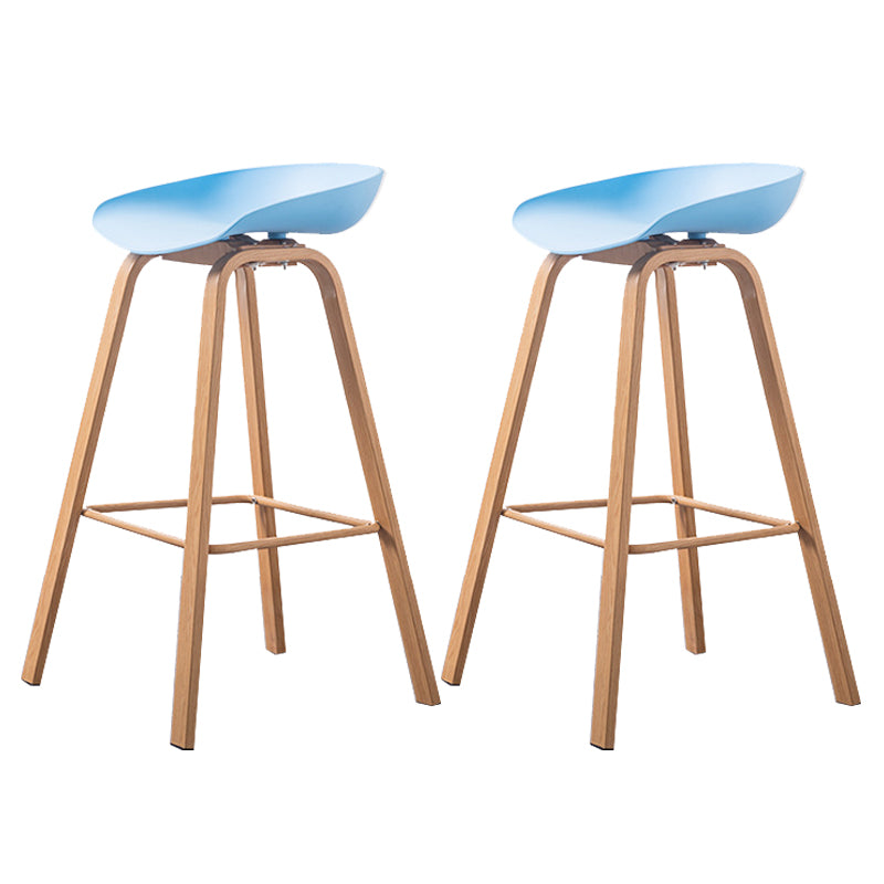 Industrial Armless Backrest Counter Stool Iron Bar Stool with Acrylic Seat for Cafe Light Blue 2 Piece Set Clearhalo 'Bar Furniture' 'Bar Stools' 'bar_stools' 'furn' 'furn_bar_stools' 'Furniture' 'Kitchen & Dining Furniture' 6594657
