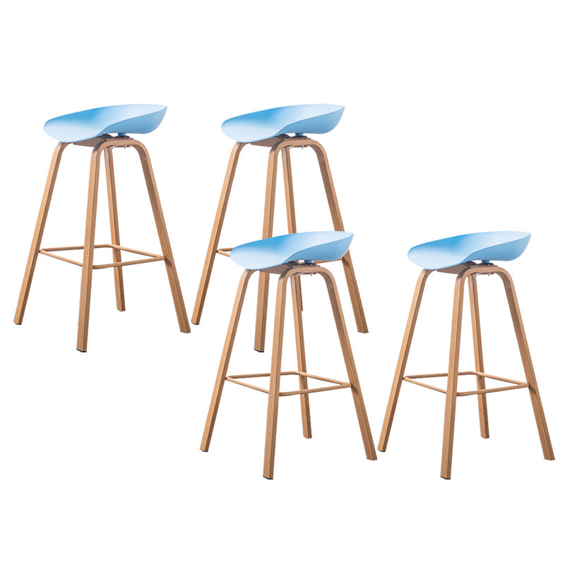Industrial Armless Backrest Counter Stool Iron Bar Stool with Acrylic Seat for Cafe Light Blue 4 Piece Set Clearhalo 'Bar Furniture' 'Bar Stools' 'bar_stools' 'furn' 'furn_bar_stools' 'Furniture' 'Kitchen & Dining Furniture' 6594658