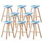 Industrial Armless Backrest Counter Stool Iron Bar Stool with Acrylic Seat for Cafe Light Blue 8 Piece Set Clearhalo 'Bar Furniture' 'Bar Stools' 'bar_stools' 'furn' 'furn_bar_stools' 'Furniture' 'Kitchen & Dining Furniture' 6594660