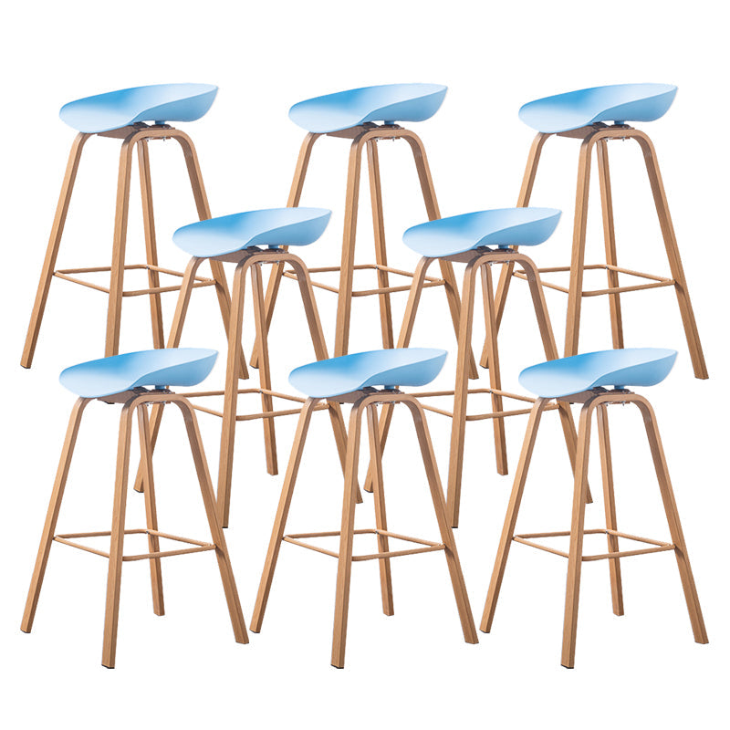 Industrial Armless Backrest Counter Stool Iron Bar Stool with Acrylic Seat for Cafe Light Blue 8 Piece Set Clearhalo 'Bar Furniture' 'Bar Stools' 'bar_stools' 'furn' 'furn_bar_stools' 'Furniture' 'Kitchen & Dining Furniture' 6594660