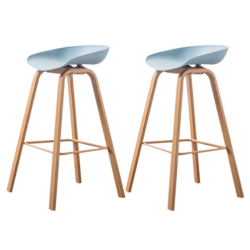Industrial Armless Backrest Counter Stool Iron Bar Stool with Acrylic Seat for Cafe Navy 2 Piece Set Clearhalo 'Bar Furniture' 'Bar Stools' 'bar_stools' 'furn' 'furn_bar_stools' 'Furniture' 'Kitchen & Dining Furniture' 6594662
