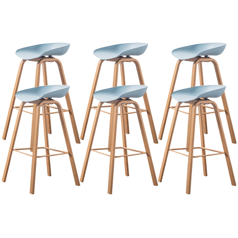 Industrial Armless Backrest Counter Stool Iron Bar Stool with Acrylic Seat for Cafe Navy 6 Piece Set Clearhalo 'Bar Furniture' 'Bar Stools' 'bar_stools' 'furn' 'furn_bar_stools' 'Furniture' 'Kitchen & Dining Furniture' 6594664