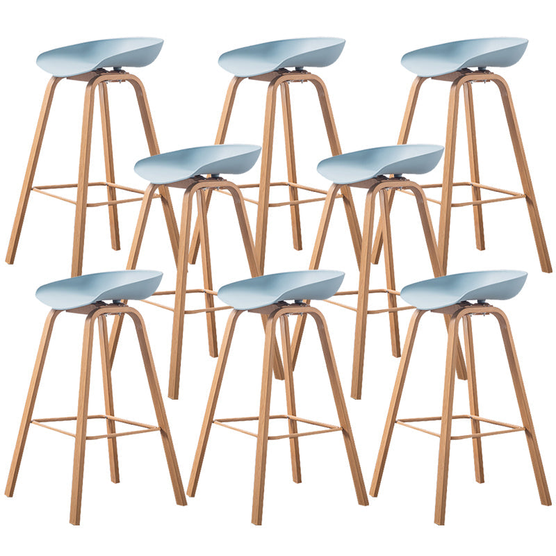 Industrial Armless Backrest Counter Stool Iron Bar Stool with Acrylic Seat for Cafe Navy 8 Piece Set Clearhalo 'Bar Furniture' 'Bar Stools' 'bar_stools' 'furn' 'furn_bar_stools' 'Furniture' 'Kitchen & Dining Furniture' 6594665