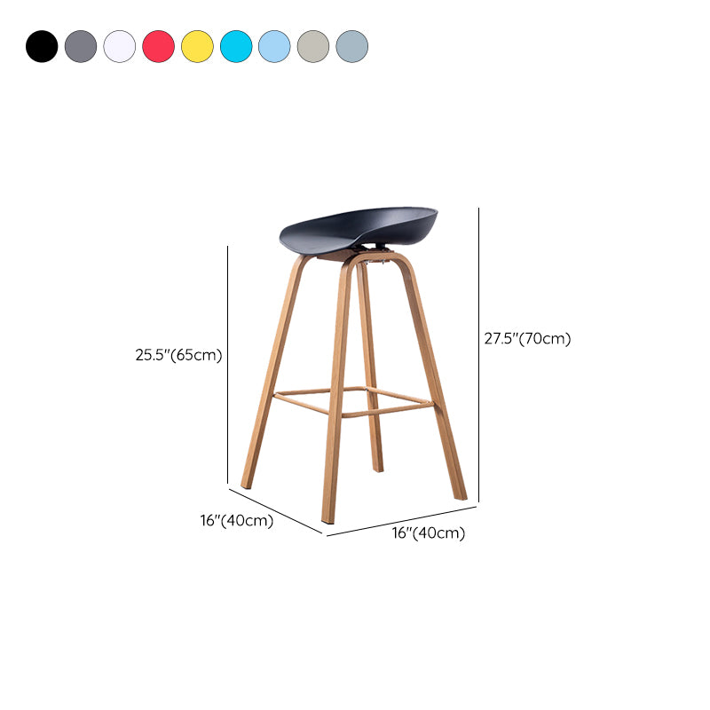 Industrial Armless Backrest Counter Stool Iron Bar Stool with Acrylic Seat for Cafe Clearhalo 'Bar Furniture' 'Bar Stools' 'bar_stools' 'furn' 'furn_bar_stools' 'Furniture' 'Kitchen & Dining Furniture' 6594666
