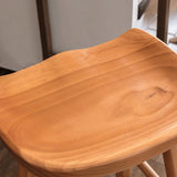 Moderne armloze backless counter kruk houten barkruk met pedaal voor binnen