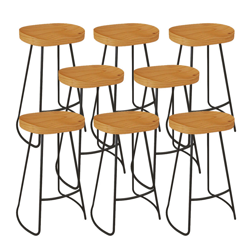 Contemporary Barstool Armless Bar Stool with Black Metal Legs