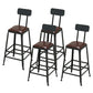 Contemporary Barstool Armless Bar Stool with Black Metal Legs