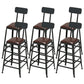 Contemporary Barstool Armless Bar Stool with Black Metal Legs