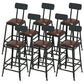 Contemporary Barstool Armless Bar Stool with Black Metal Legs