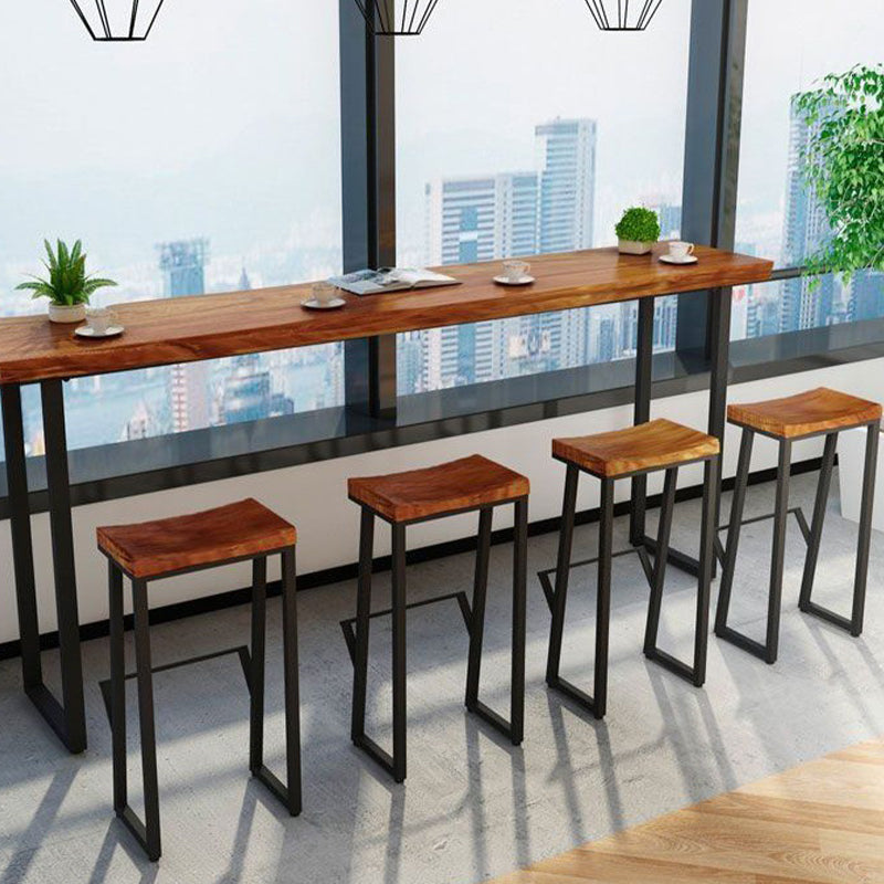 Taburetes de comedor de madera contemporáneos taburetes de bar sin brazo con reposapiés