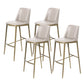 Glam Leather Bar Stool Backrest Gold Frame Counter Stool for Bristol