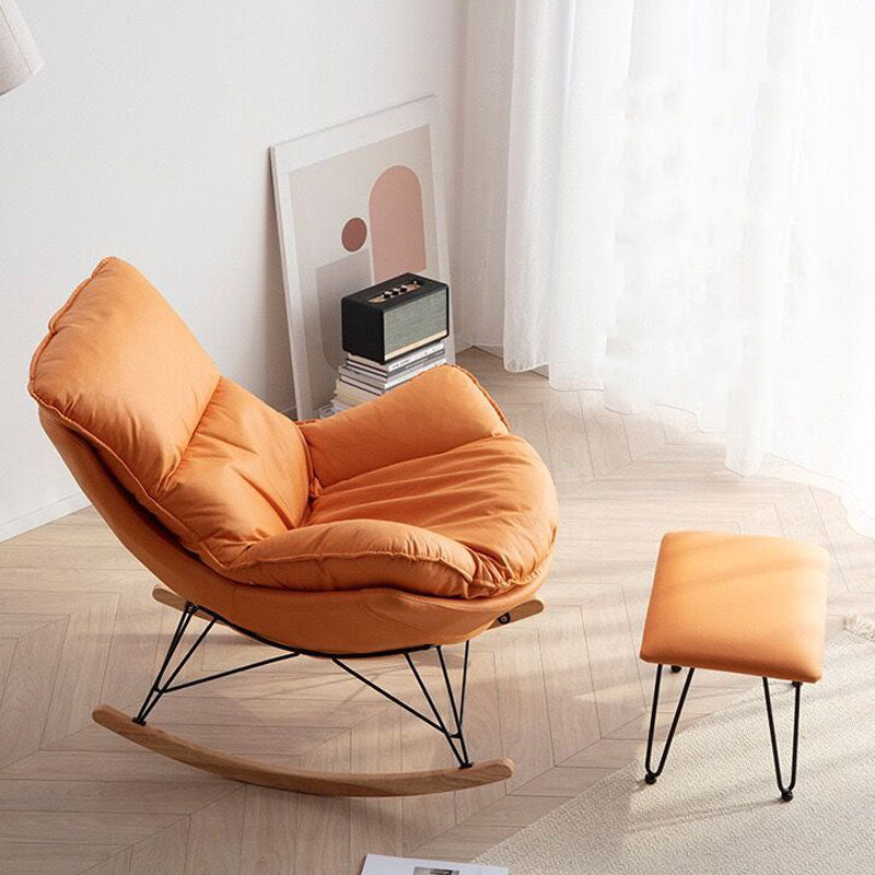 Chaise à bascule contemporaine coton coton rembourré de chaise à bascule de bébé résistant à la déchirure tuftée