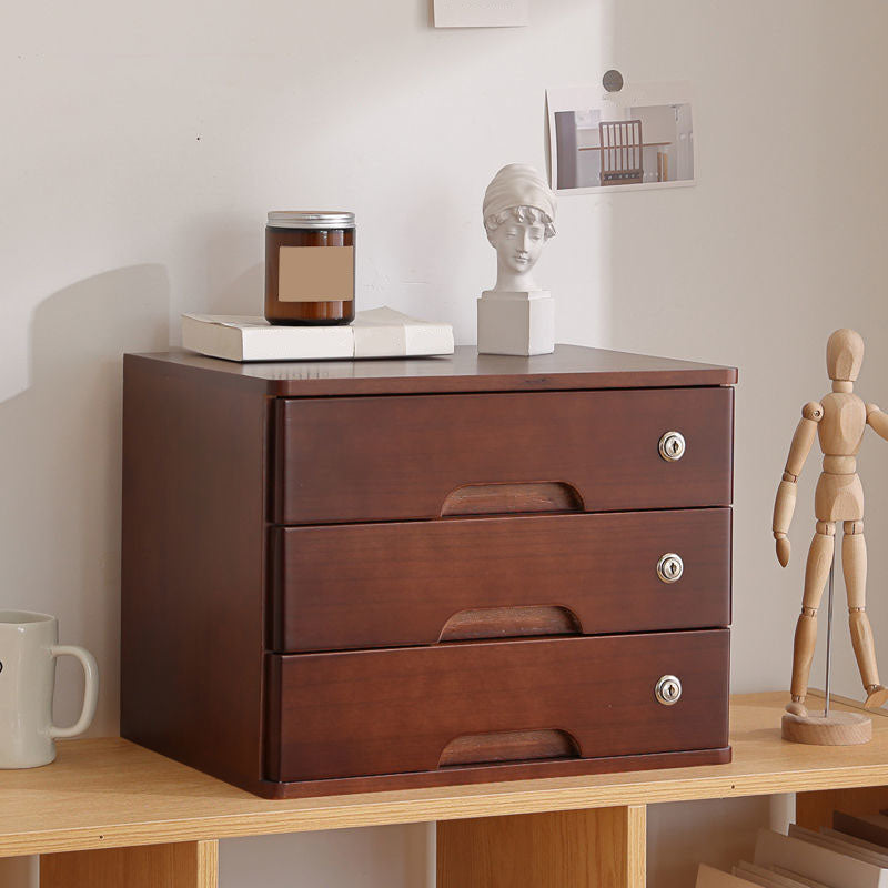 Gabinete industrial Cajones de bloqueo de madera sólida Archivo