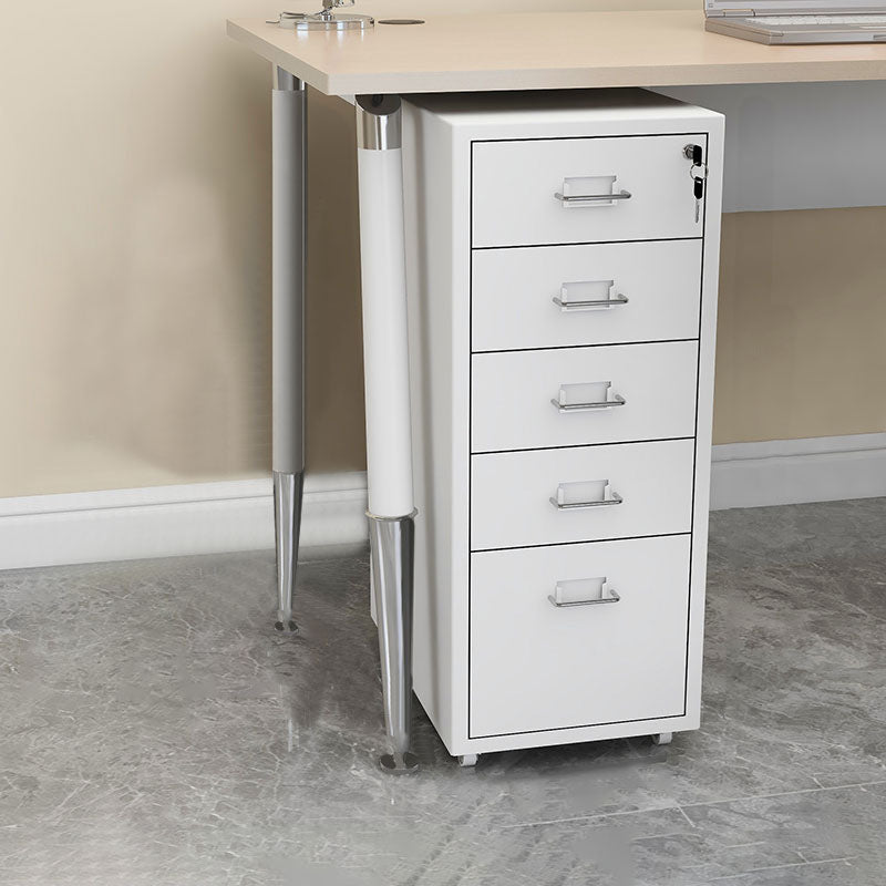 Contemporary File Cabinets Metal Frame File Pedestal with Key Lock