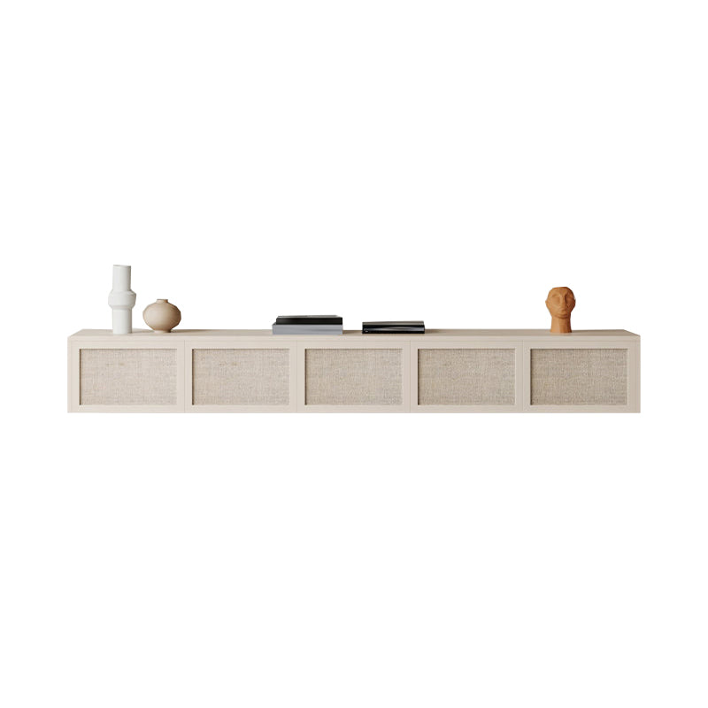 Scandinavian TV Media Stand Wooden TV Console for Living Room 88.6"L x 13.8"W x 11.8"H Ivory Clearhalo 'furn' 'furn_tv_stands_entertainment_centers' 'Furniture' 'Living Room Furniture' 'TV Stands & Entertainment Centers' 'TV Stands & Media Storage Furniture' 'tv_stands_entertainment_centers' 6598077