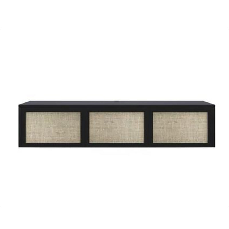 Scandinavian Wood TV Stand Console Wall-mounted TV Media Stand for Living Room 53.9"L x 13.8"W x 11.8"H Black Clearhalo 'furn' 'furn_tv_stands_entertainment_centers' 'Furniture' 'Living Room Furniture' 'TV Stands & Entertainment Centers' 'TV Stands & Media Storage Furniture' 'tv_stands_entertainment_centers' 6598104