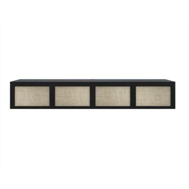 Scandinavian Wood TV Stand Console Wall-mounted TV Media Stand for Living Room 71.3"L x 13.8"W x 11.8"H Black Clearhalo 'furn' 'furn_tv_stands_entertainment_centers' 'Furniture' 'Living Room Furniture' 'TV Stands & Entertainment Centers' 'TV Stands & Media Storage Furniture' 'tv_stands_entertainment_centers' 6598105