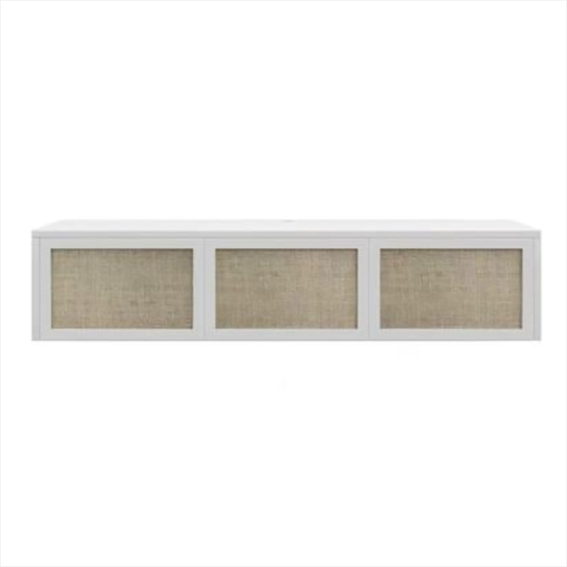 Scandinavian Wood TV Stand Console Wall-mounted TV Media Stand for Living Room 53.9"L x 13.8"W x 11.8"H White Clearhalo 'furn' 'furn_tv_stands_entertainment_centers' 'Furniture' 'Living Room Furniture' 'TV Stands & Entertainment Centers' 'TV Stands & Media Storage Furniture' 'tv_stands_entertainment_centers' 6598120
