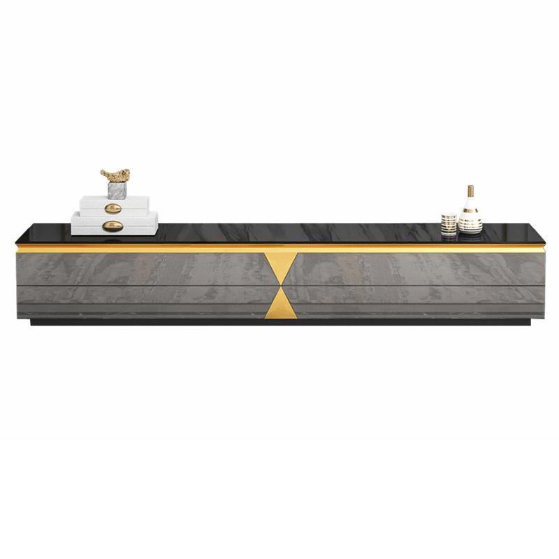 Enclosed Storage TV Media Console Glam TV Stand for Living Room Black Glass Clearhalo 'furn' 'furn_tv_stands_entertainment_centers' 'Furniture' 'Living Room Furniture' 'TV Stands & Entertainment Centers' 'TV Stands & Media Storage Furniture' 'tv_stands_entertainment_centers' 6598159